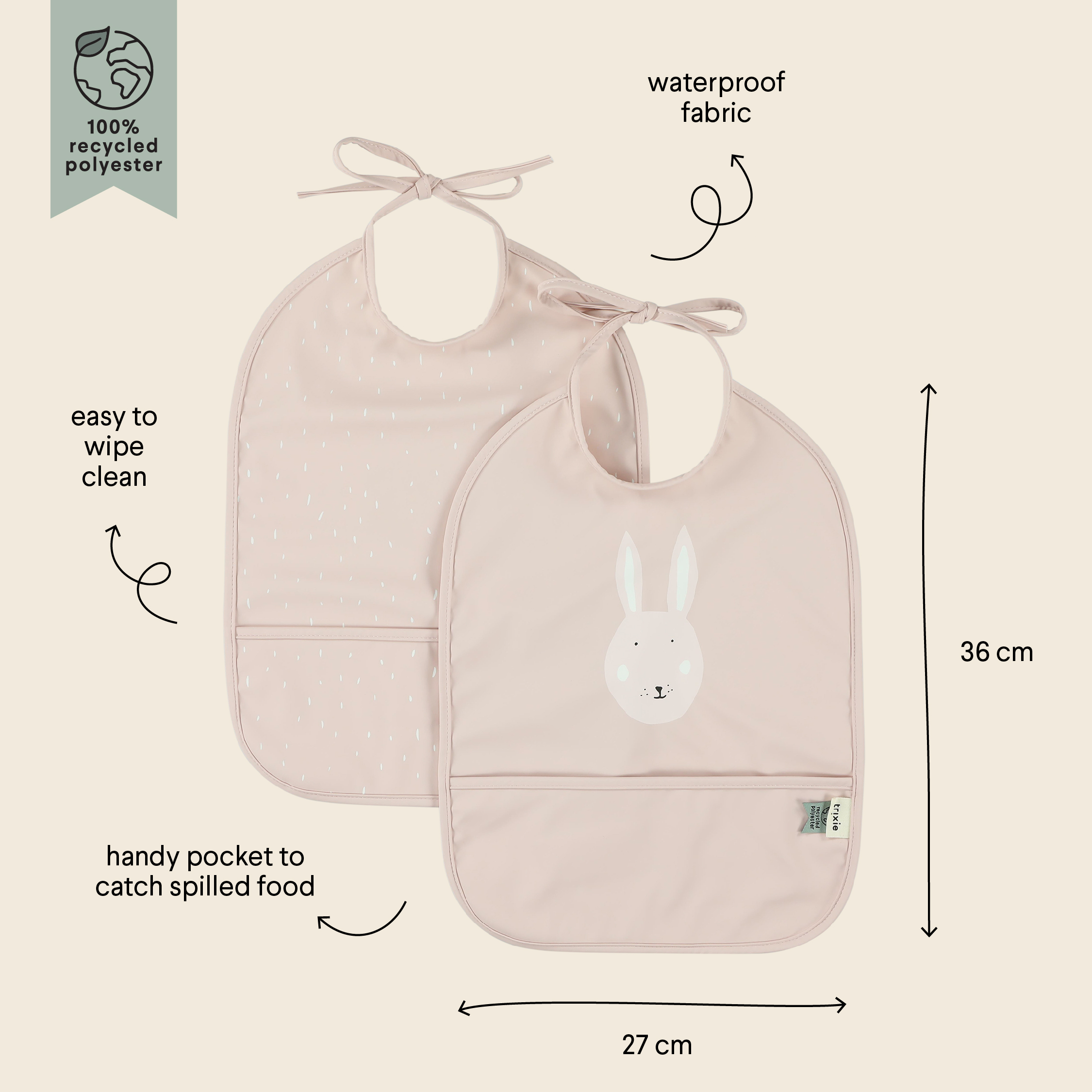 Babero impermeable 2-pack - Mrs. Rabbit 